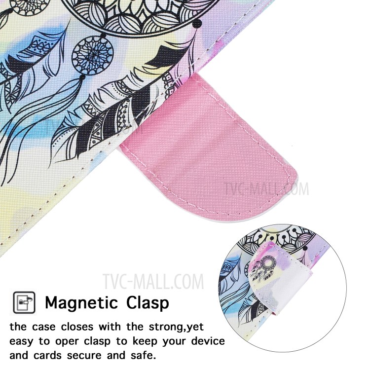 Pattern Printing Leather Wallet Shell for iPhone 12 Pro/12 - Dream Catcher-8