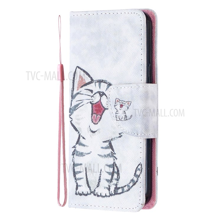 Pattern Printing Magnetic Leather Stand Case for iPhone 12 5.4 inch - Happy Cat-2