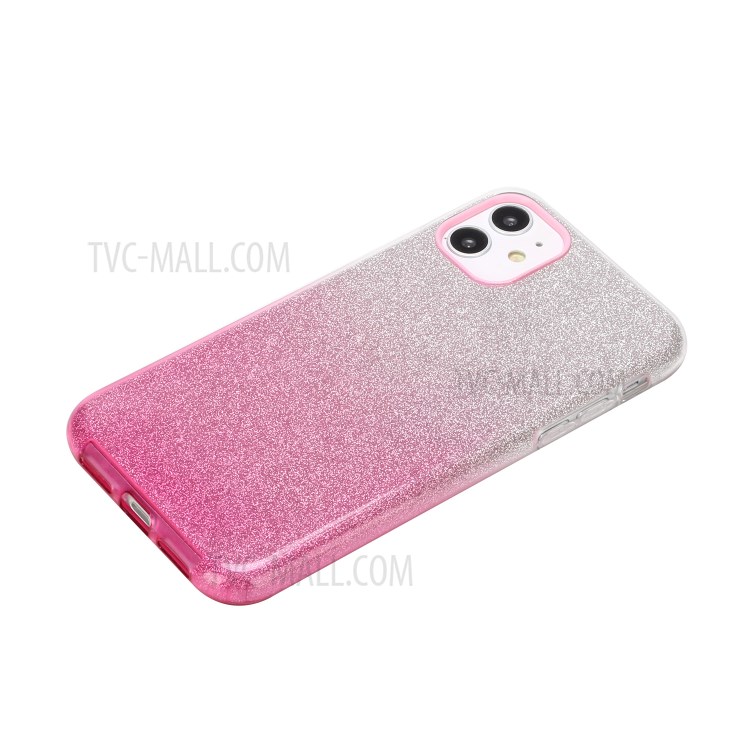 Gradient Color Glittery Powder PC+TPU Combo Case for iPhone 11 6.1 inch - Pink-2