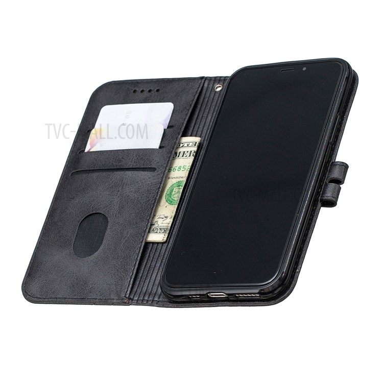 Leather Wallet Mobile Phone Case Cover with Strap for iPhone 12 5.4 inch - Black-8