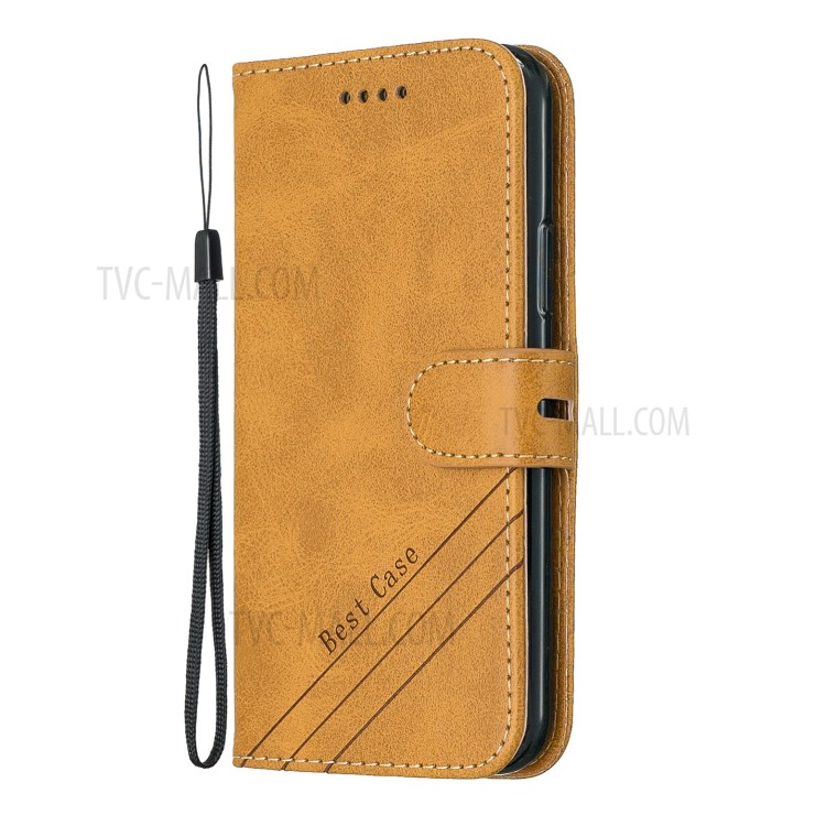 Cubierta de Cuero de Billetera Con Estuche de Cordón Para Iphone 12 Pro/12 - Marrón