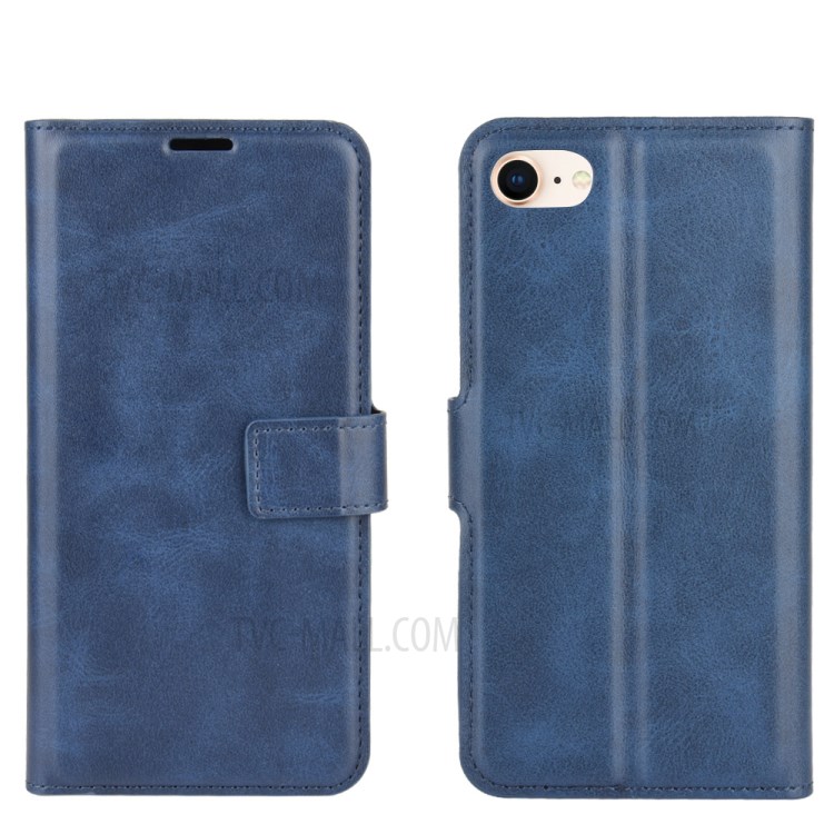 Wallet Leather Stand Case Protective Flip Shell for iPhone 8/7/SE (2nd Generation) - Blue-2