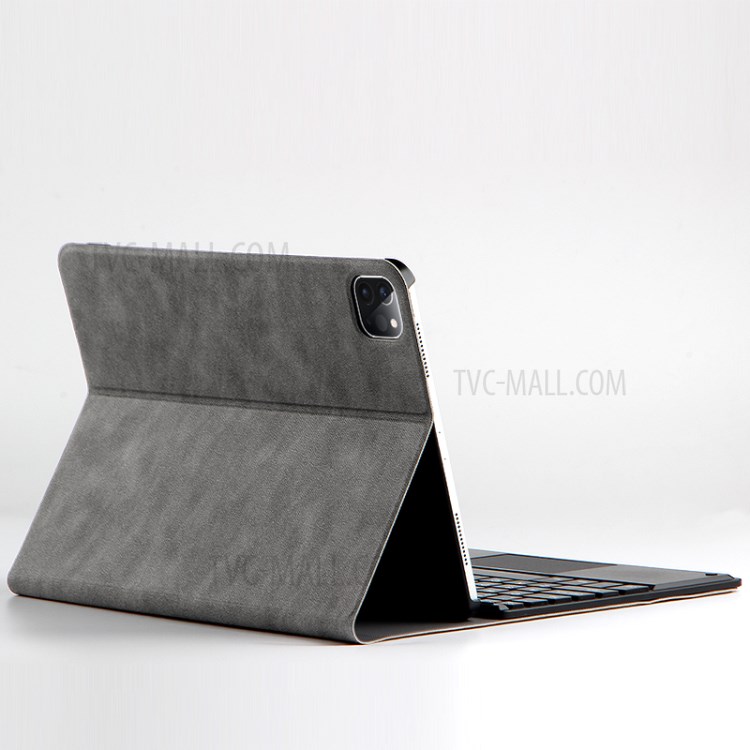 Bluetooth Keyboard Leather Stand Shell for iPad Pro 11-inch (2020) - Grey-13