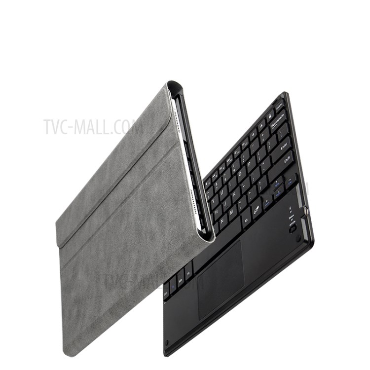 Bluetooth Keyboard Leather Stand Case Cover for iPad Pro 12.9-inch (2020) - Grey-15