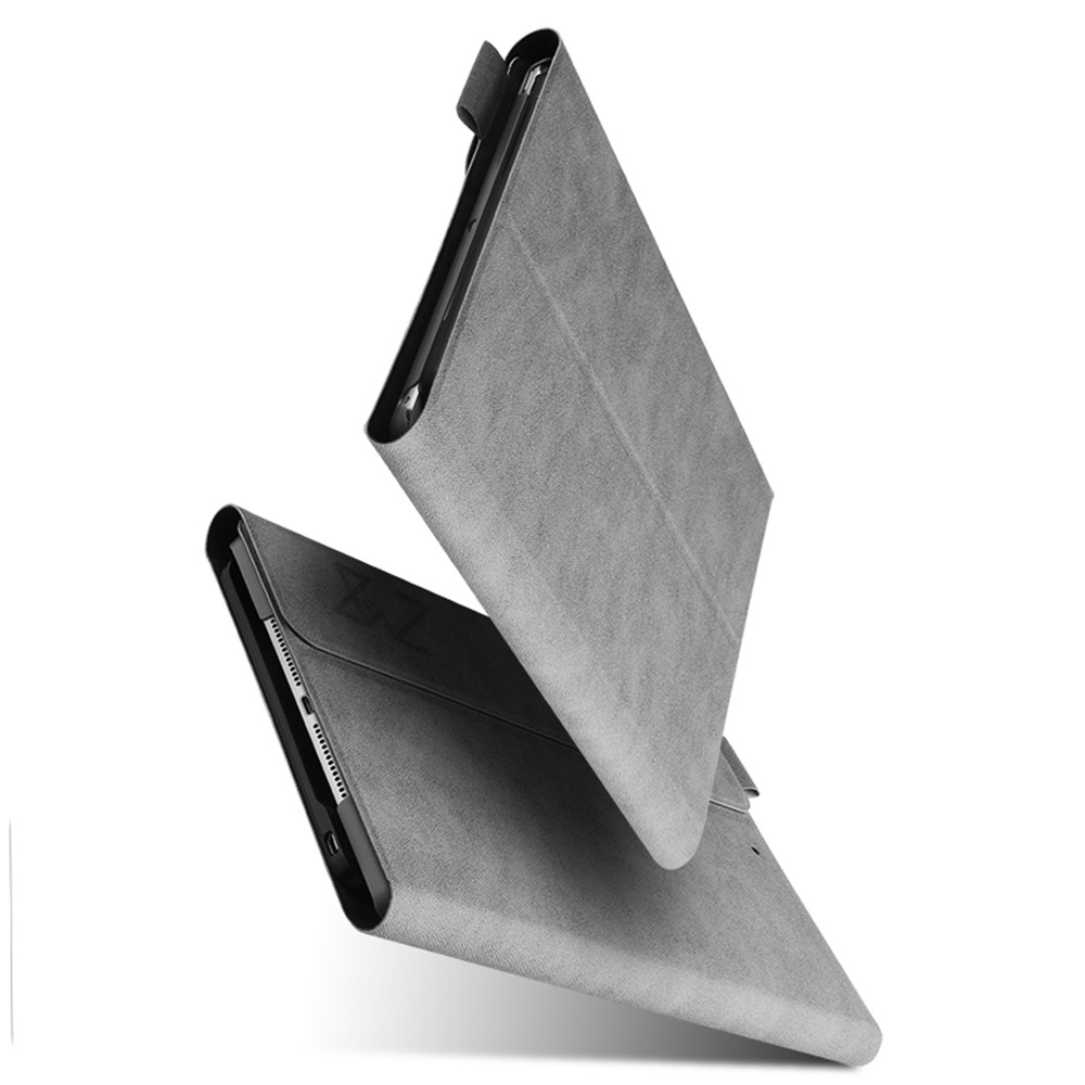 Bluetooth Keyboard Leather Stand Case Cover for iPad 10.2 (2019) - Grey / Black-10