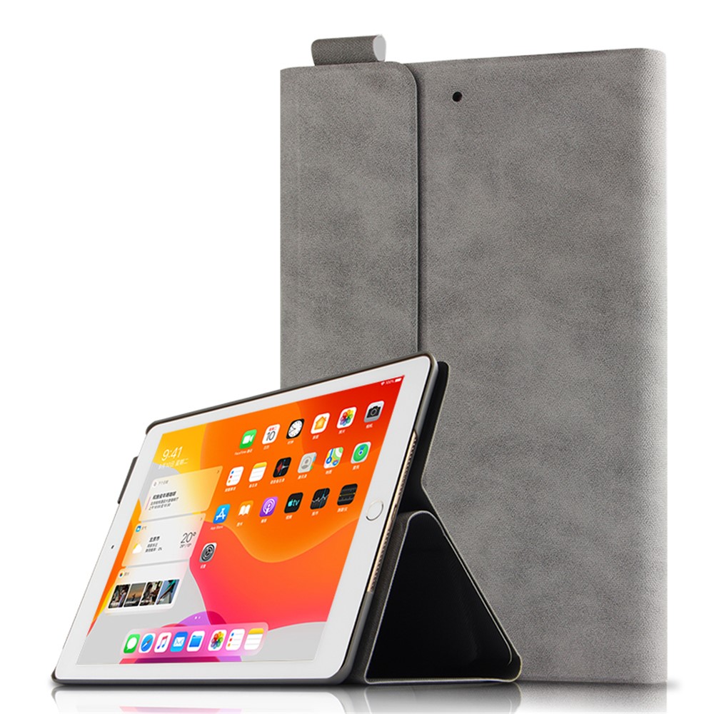 Bluetooth Keyboard Leather Stand Case Cover for iPad 10.2 (2019) - Grey / Black-21