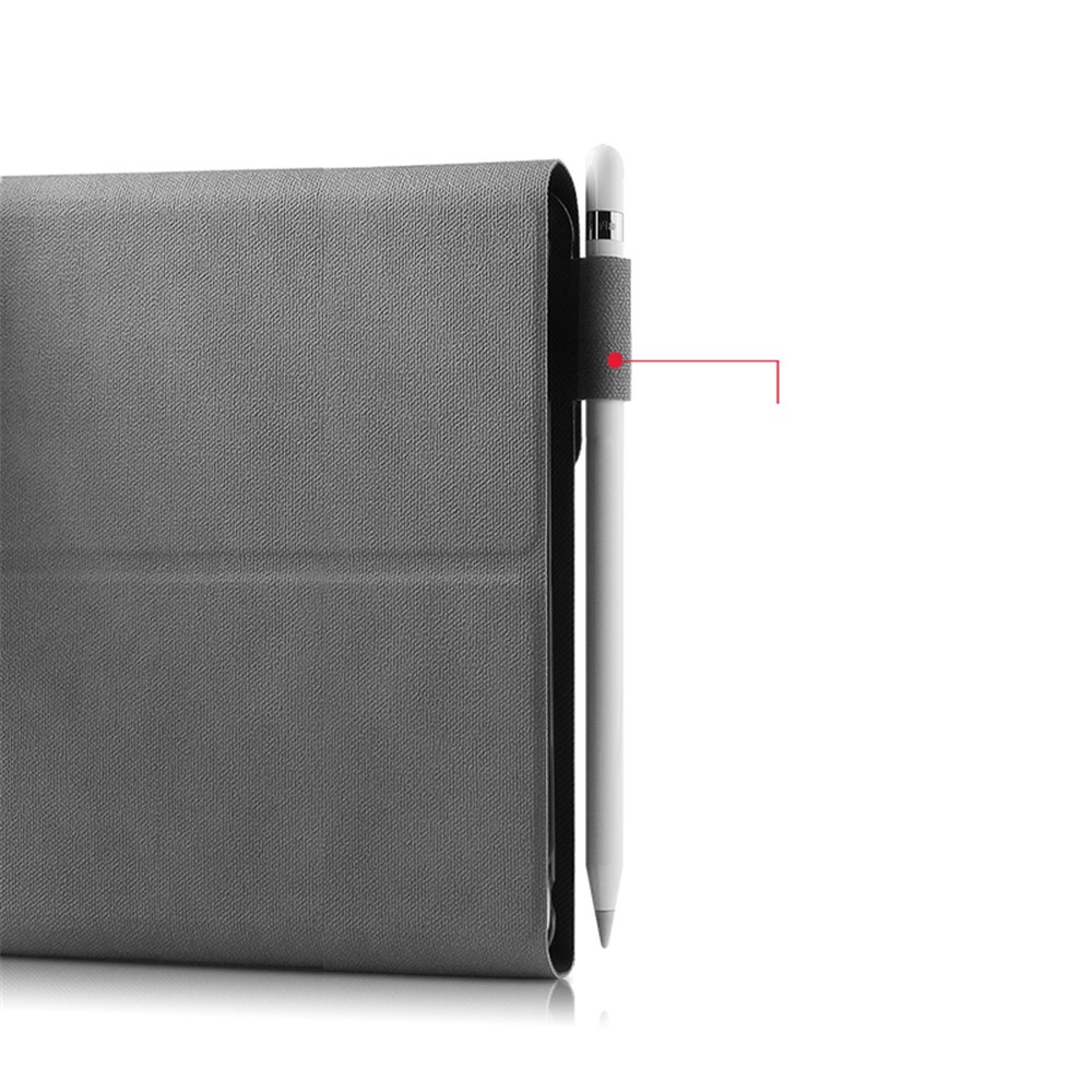 Bluetooth Keyboard Leather Stand Case Cover for iPad 10.2 (2019) - Grey / Black-4