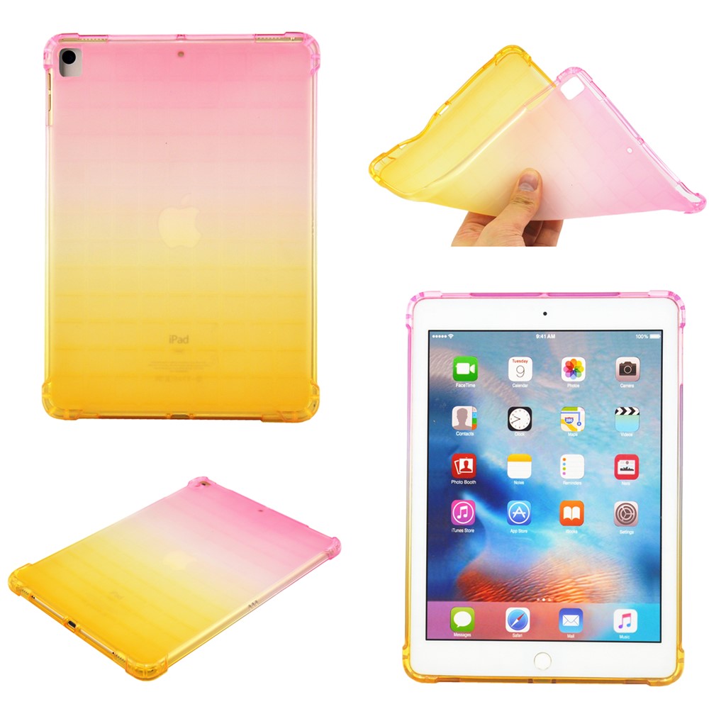 Gradient Color Shockproof TPU Tablet Cover for iPad 10.2 (2021)/(2020)/(2019) / Air 10.5 inch (2019) / Pro 10.5-inch (2017) - Pink/Yellow