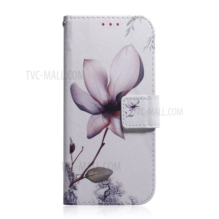 Pattern Printing PU Leather Wallet Case for iPhone 12 5.4-inch - Flower-2