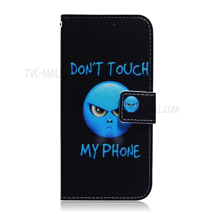 Pattern Printing PU Leather Wallet Case for iPhone 12 mini - Don't Touch My Phone-2