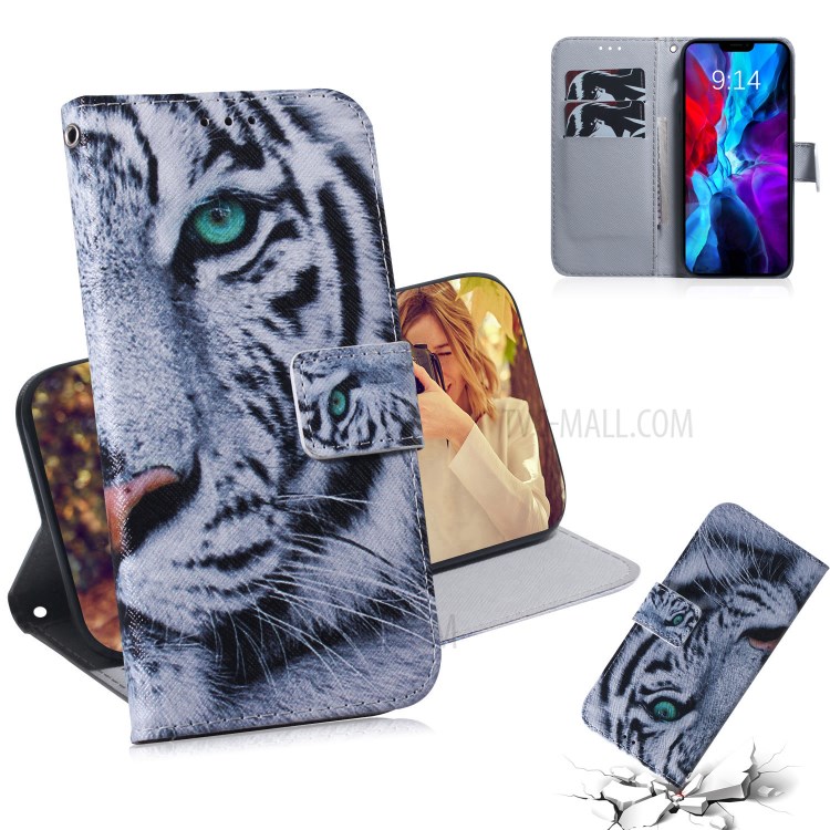 Pattern Printing PU Leather Wallet Case for iPhone 12 mini - Tiger-1