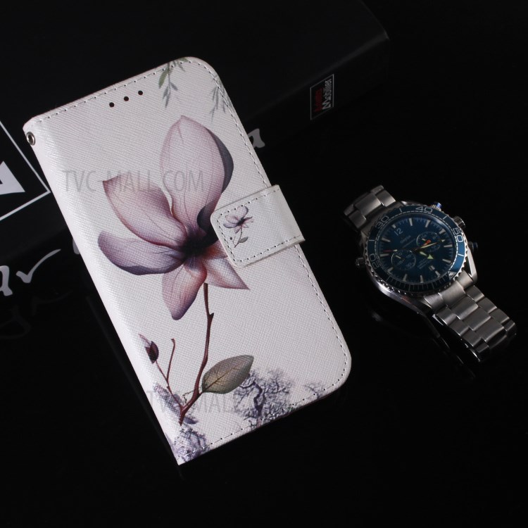 Pattern Printing PU Leather Wallet Cover Case for iPhone 12 Pro Max 6.7-inch - Beautiful Flower-9