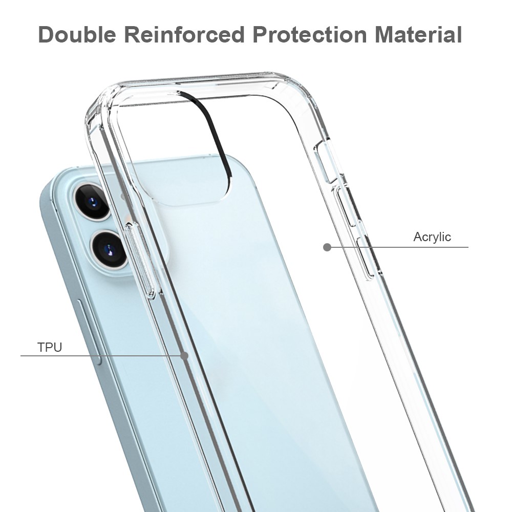 Anti-arranhão Acrílico + Tpu Híbrido de Telefone Celular Transparente Para Iphone 12 Mini