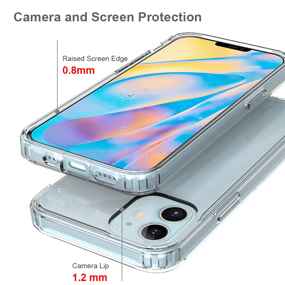 Anti-arranhão Acrílico + Tpu Híbrido de Telefone Celular Transparente Para Iphone 12 Mini