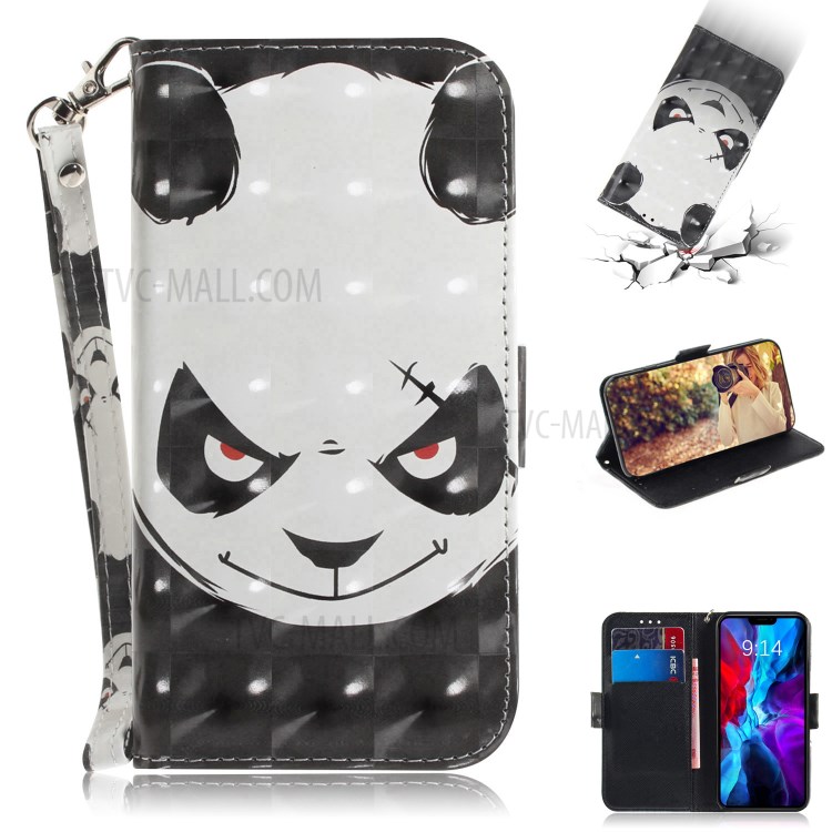 Light Spot Decor Pattern Printing Wallet Leather Cover Stylish Phone Case for iPhone 12 5.4 inch - Panda-1