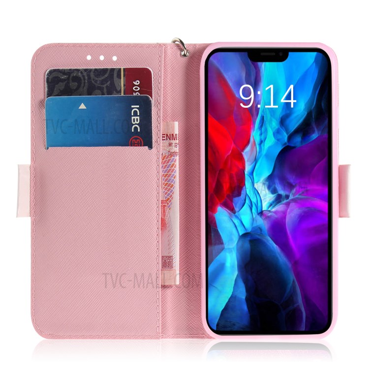 Light Spot Decor Pattern Printing Wallet Leather Cover Stylish Phone Case for iPhone 12 mini - Cute Panda-7