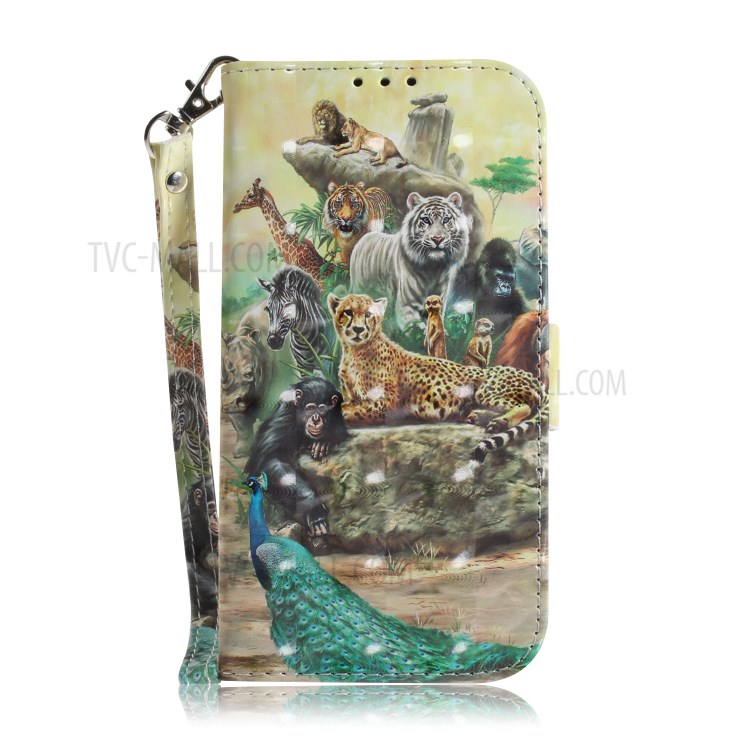 Light Spot Decor Pattern Printing Leather Shell for iPhone 12 Pro Max 6.7 inch - Animals-2
