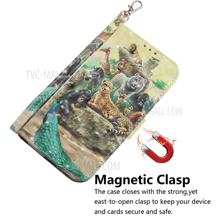 Light Spot Decor Pattern Printing Leather Shell for iPhone 12 Pro Max 6.7 inch - Animals-4
