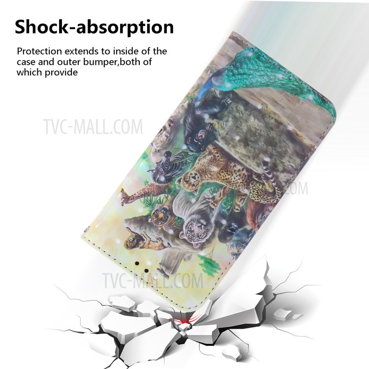 Light Spot Decor Pattern Printing Leather Shell for iPhone 12 Pro Max 6.7 inch - Animals-5
