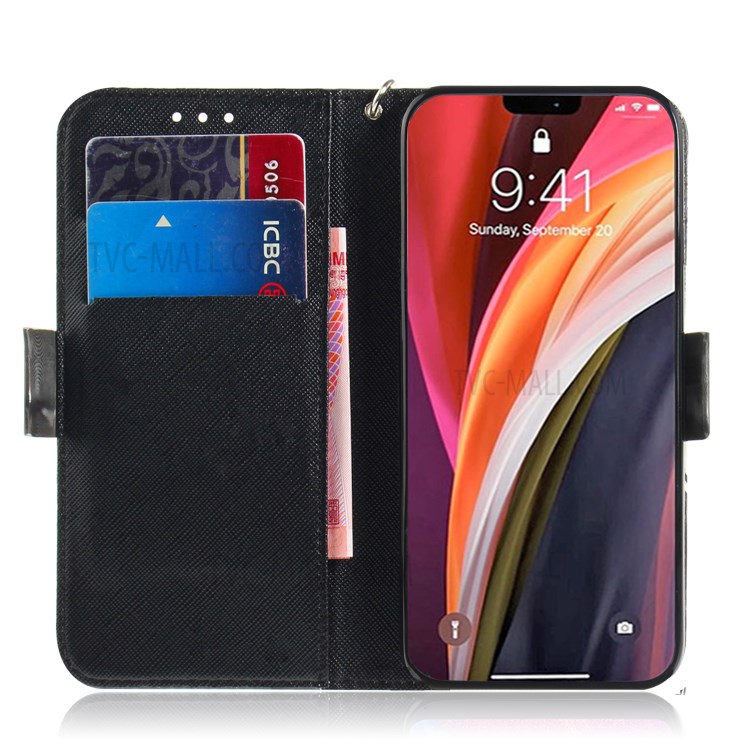 Light Spot Decor Pattern Printing Leather Shell for iPhone 12 Pro Max 6.7 inch - Animals-7