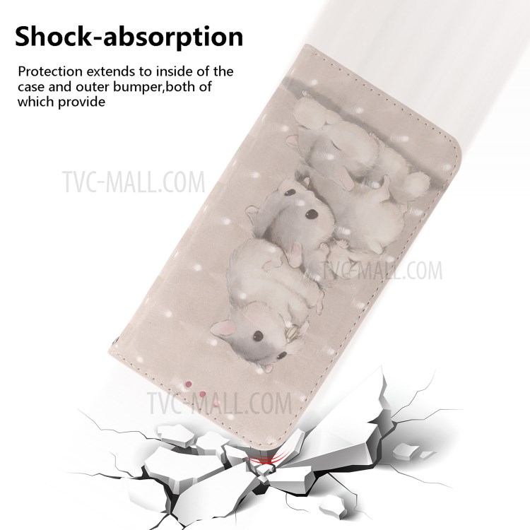 Light Spot Decor Pattern Printing Leather Shell for iPhone 12 Pro Max 6.7 inch - Hamsters-5
