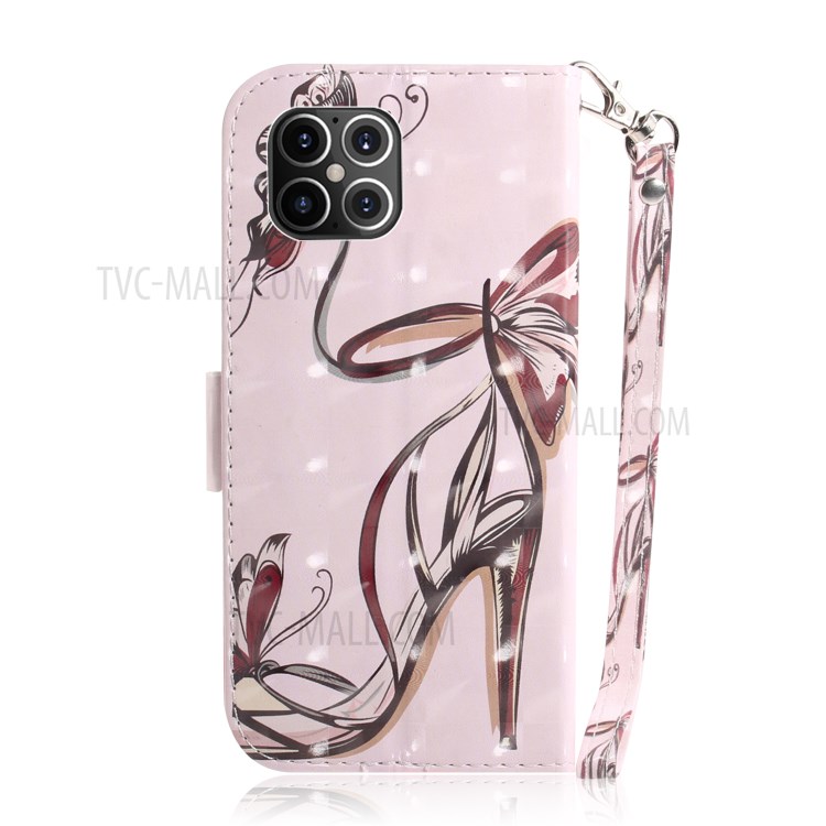 Light Spot Decor Pattern Printing Leather Shell for iPhone 12 Pro Max 6.7 inch - High Heel Sandal-3