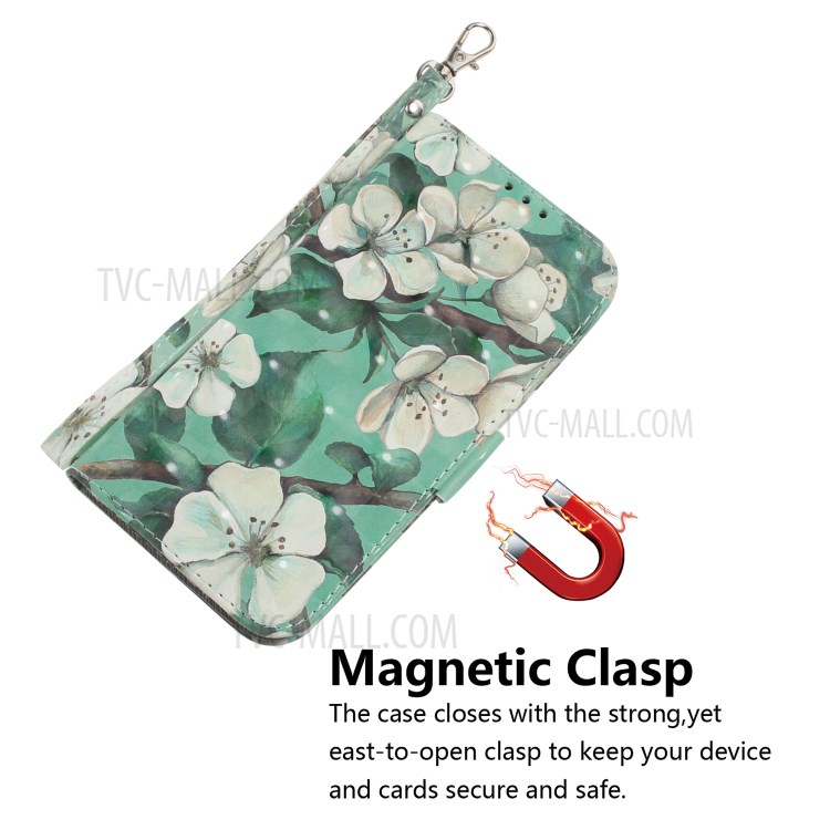 Light Spot Decor Pattern Printing Leather Shell for iPhone 12 Pro Max 6.7 inch - Pretty Flower-4