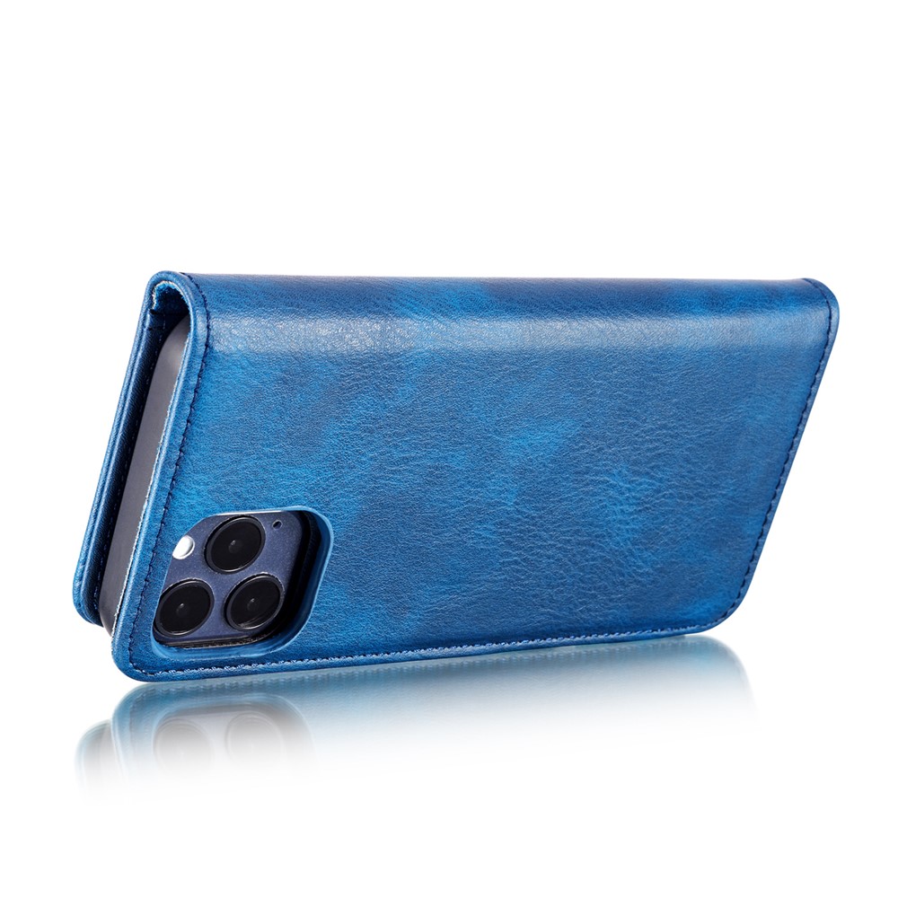 Dg. Ming Desgarrable 2-en-1 Anti-scratch Splatch Splatch Leather Shell + PC Back Shell Para Iphone 12 Pro Max 6.7 Pulgadas - Azul