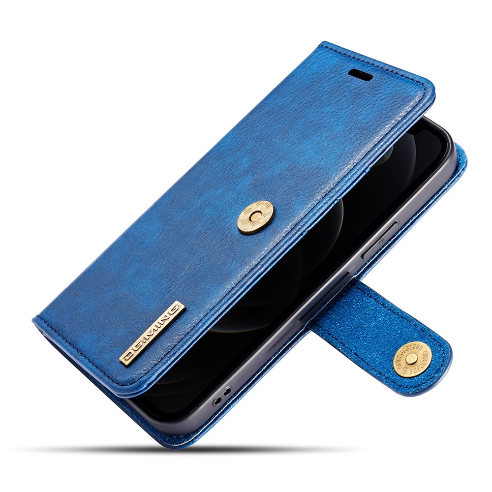 Dg. Ming Staccabile 2-in-1 Shell da Portafoglio in Pelle Split-scratch + Guscio Posteriore Per Iphone 12 Pro Max 6,7 Pollici - Blu