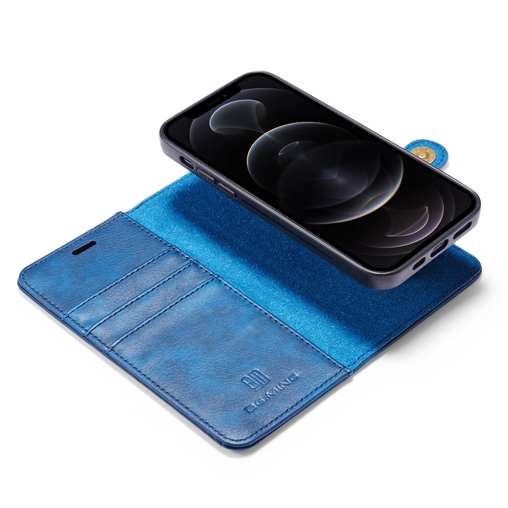 Dg. Ming Staccabile 2-in-1 Shell da Portafoglio in Pelle Split-scratch + Guscio Posteriore Per Iphone 12 Pro Max 6,7 Pollici - Blu