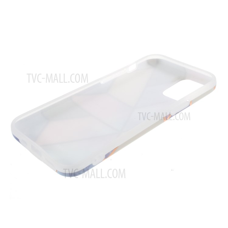 Marble Surface Electroplating Skin IMD TPU Stylish Case for iPhone 12 mini - Blue/White/Silver-5