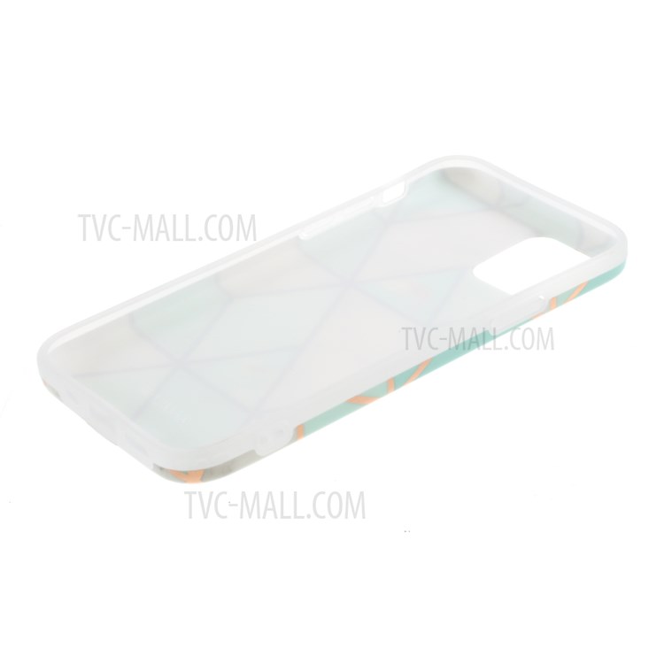 Marble Surface Electroplating Skin IMD TPU Stylish Case for iPhone 12 mini - Green/White-5