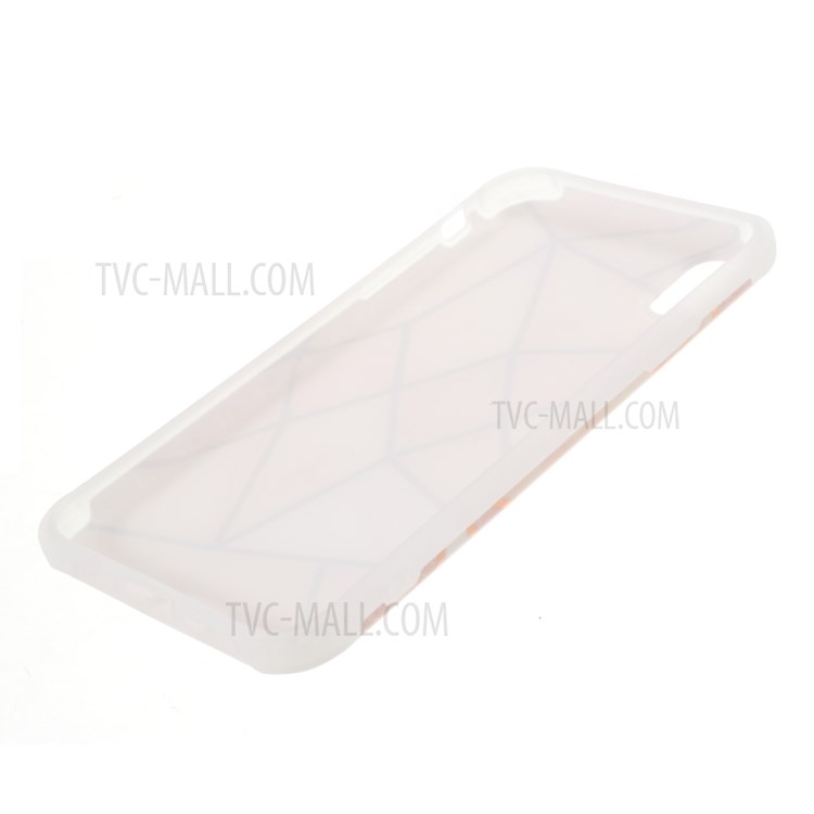 Marble Surface Four Corners Anti-falling Electroplating Skin IMD TPU Case for iPhone XR 6.1 inch - Pink-4