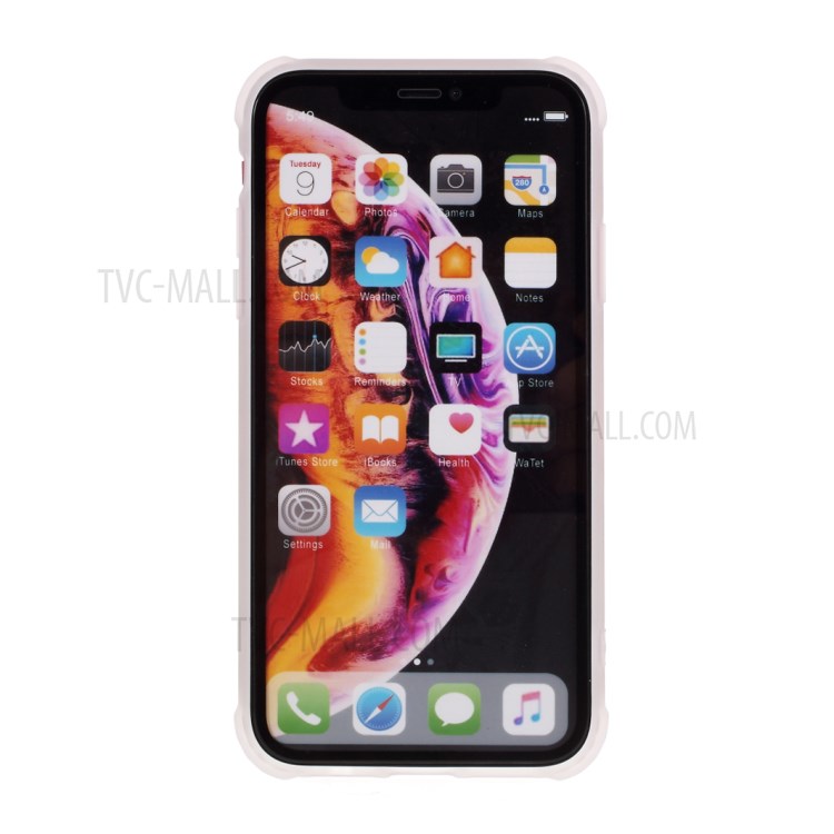 Marble Surface Four Corners Anti-falling Electroplating Skin IMD TPU Case for iPhone XR 6.1 inch - Pink-5