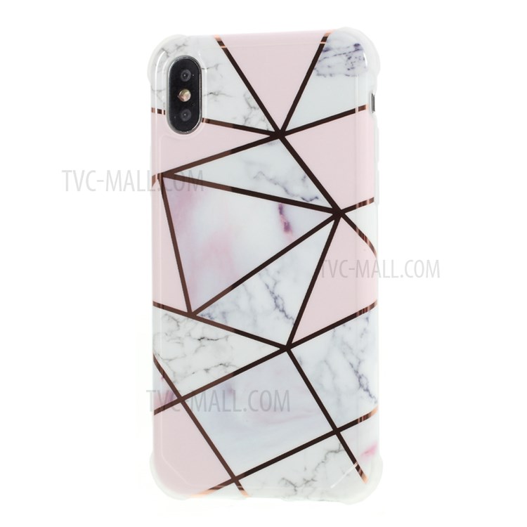 Marble Pattern Matching Electroplating IMD TPU Case for iPhone X/XS 5.8 inch - Style A-2