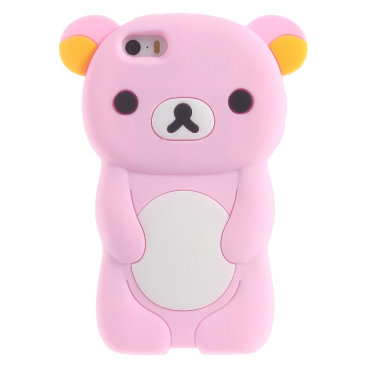 

Cute 3D Rilakkuma Silicone Cover Case for iPhone SE 5s 5 - Pink