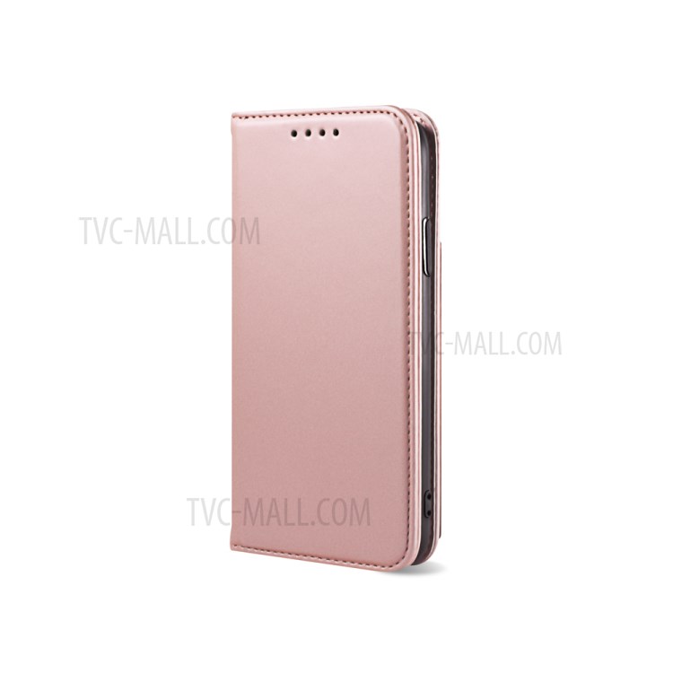 Liquid Silicone Touch Leather Wallet Stand Case for iPhone XS 5.8 inch - Rose Gold-9