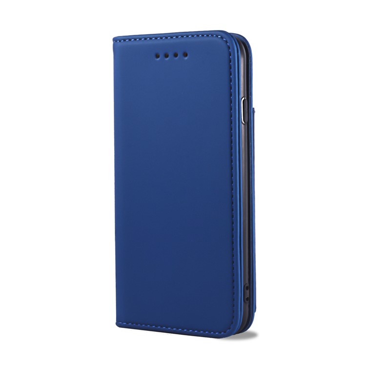 Liquid Silicone Touch Leather Wallet Cover Case for iPhone SE (2nd Generation)/8/7 - Blue-12