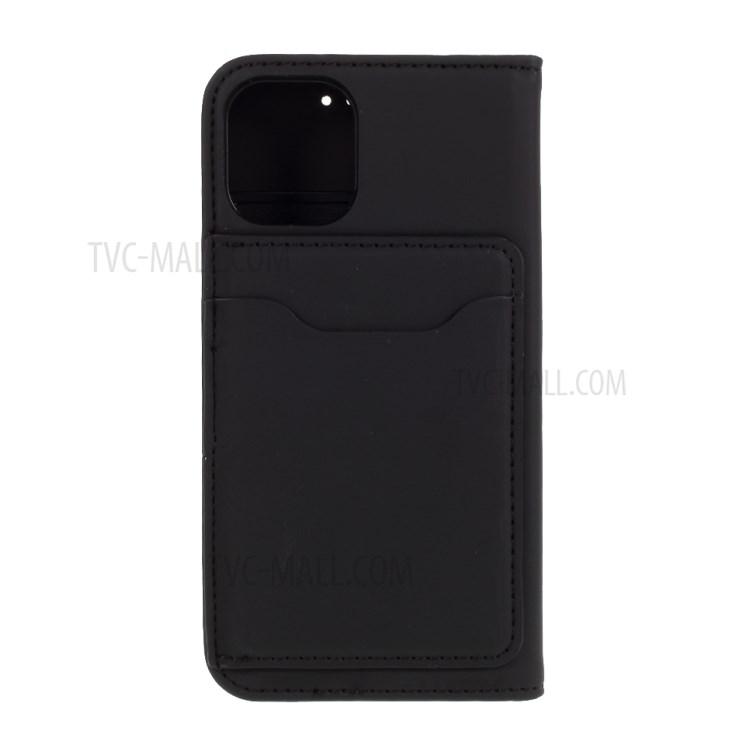 Liquid Silicone Touch with Leather Wallet Stand Case for iPhone 12 5.4 inch - Black-2