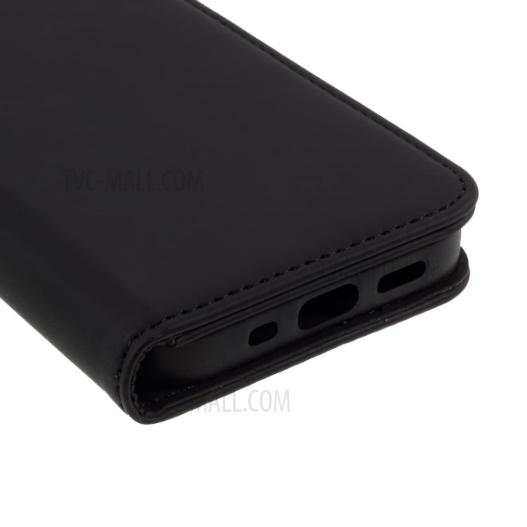 Liquid Silicone Touch with Leather Wallet Stand Case for iPhone 12 5.4 inch - Black-7