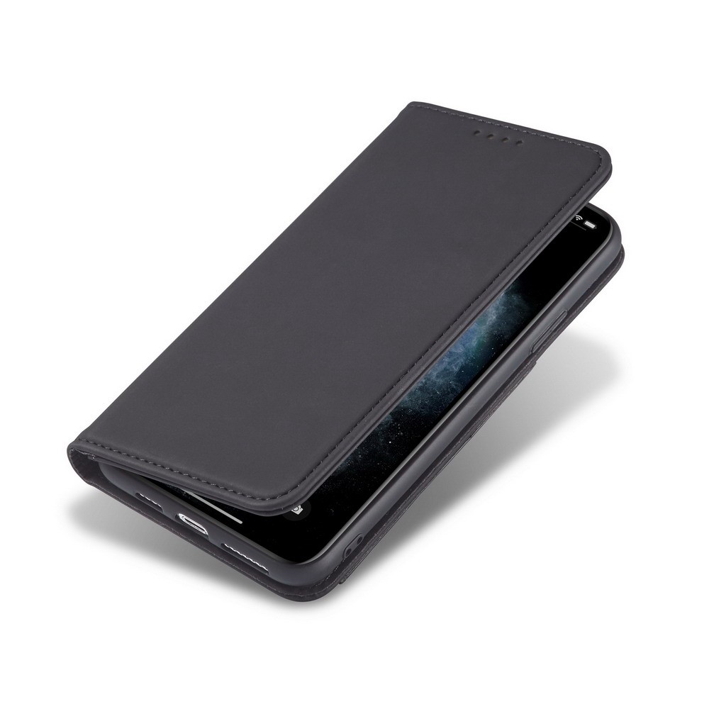 Liquid Silicone Touch Leather Stand Stand Caso Para Iphone 11 Pro 5,8 Polegadas - Preto-10