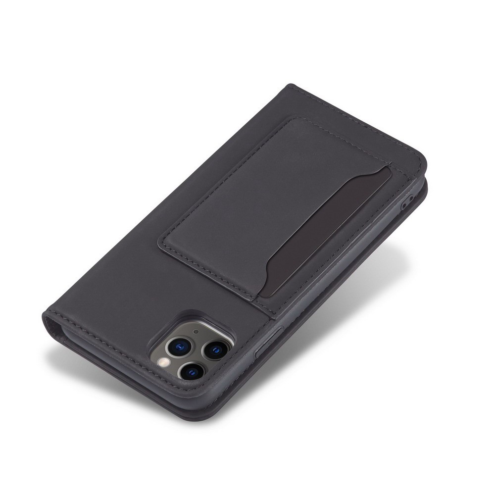Liquid Silicone Touch Leather Wallet Stand Case for iPhone 11 Pro 5.8 inch - Black-11