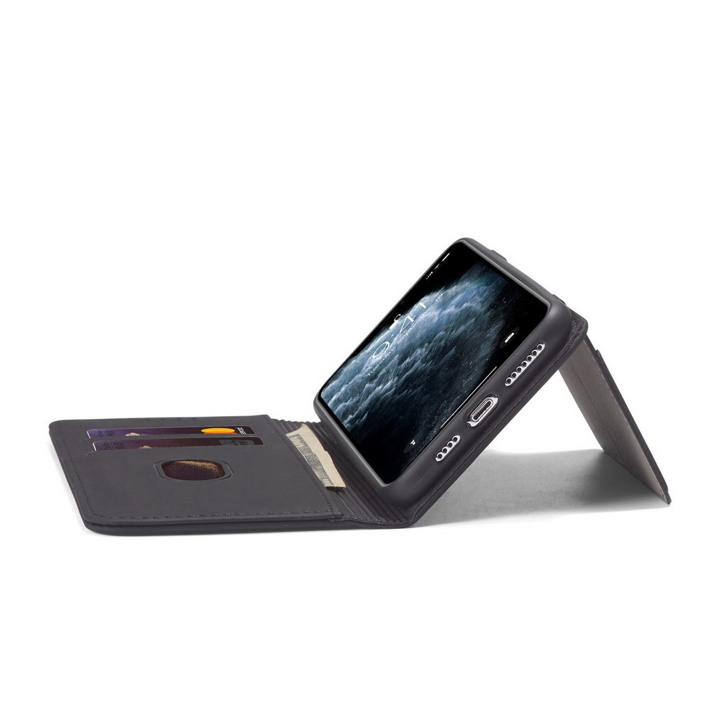 Liquid Silicone Touch Leather Wallet Stand Case for iPhone 11 Pro 5.8 inch - Black-14