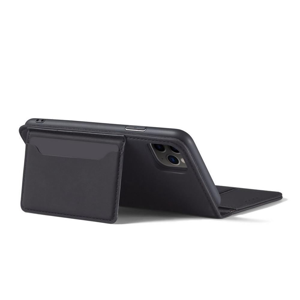 Liquid Silicone Touch Leather Stand Stand Caso Para Iphone 11 Pro 5,8 Polegadas - Preto-9