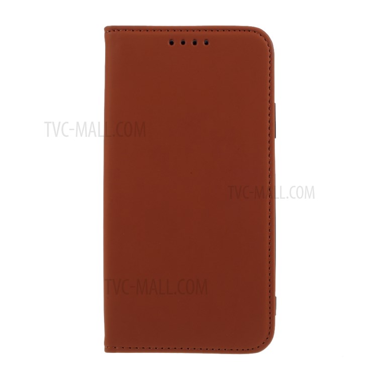 Liquid Silicone Touch Leather Unique Case for iPhone 11 6.1 inch - Brown-1