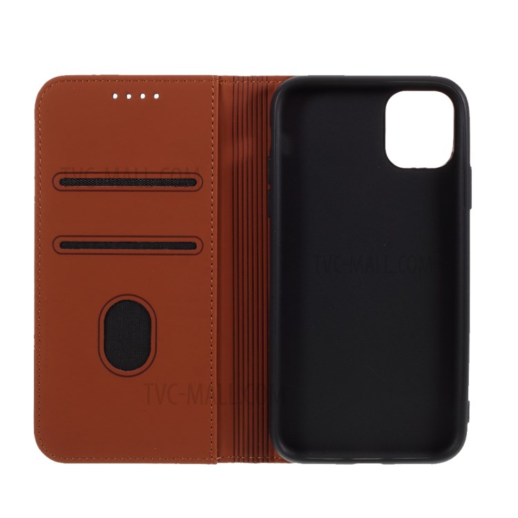 Liquid Silicone Touch Leather Unique Case for iPhone 11 6.1 inch - Brown-6