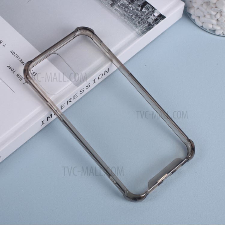 Drop-resistant TPU Edges + Clear Acrylic Back Hybrid Case for iPhone 12 Pro Max 6.7 inch - Grey-1