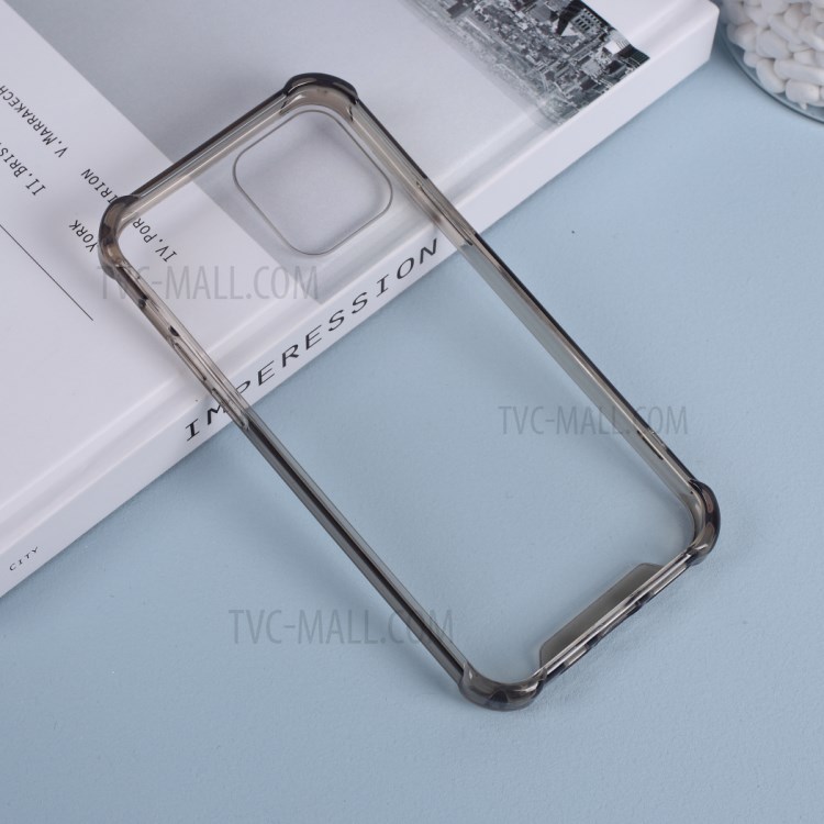 Drop-resistant TPU Edges + Clear Acrylic Back Hybrid Case for iPhone 12 Pro Max 6.7 inch - Grey-2