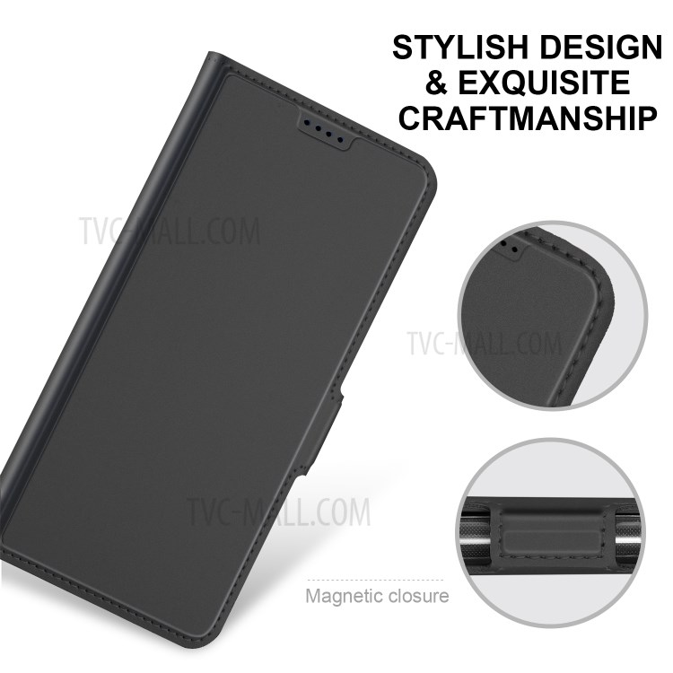 Leather Stand Case with Card Slot for iPhone 12 5.4 inch - Black-2