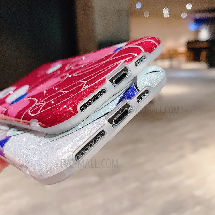 Flash Powder Pattern Printing TPU Case for iPhone 11 Pro 5.8 inch - Red Flower-3